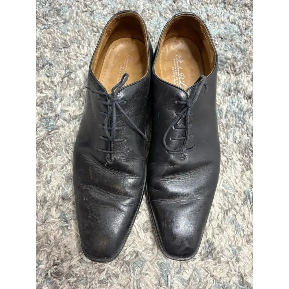 Claudio De Lorena Shoes Mens 11 Handmade In Brazil Black Leather Office Business
